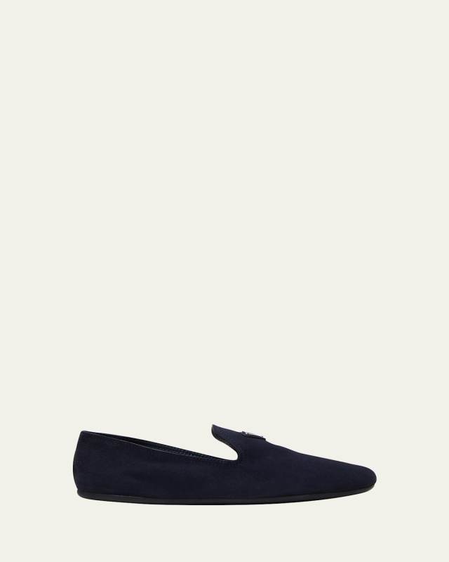 Suede Logo Loafers